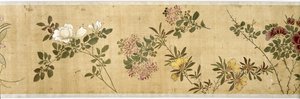 Hundra blommor, tidigt 1600-tal (målat siden) (detalj: se även 207347-58)