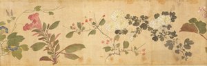 Hundra blommor, tidigt 1600-tal (målat siden) (detalj: se även 207347-58)
