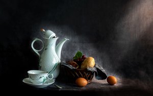 Rustikt frukoststilleben