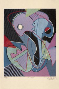 Masken, 2019 (träsnitt)