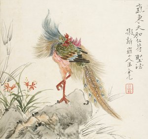 En Fenix som står på en klippa, 1857