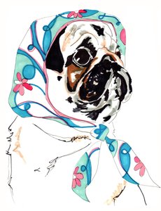 Pug In Pucci, 2012 (penna och bläck på papper)