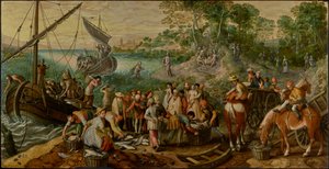 Det mirakulösa utbudet av fiskar av Joachim Beuckelaer