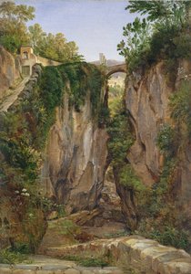 En stenig dal i Sorrento, 1823 (olja på papper monterad på kort)