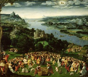The Feeding of the Five Thousand (olja på panel)