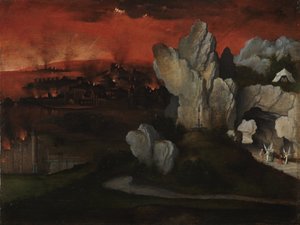 Landskap med förstörelsen av Sodom och Gomorra, ca. 1520