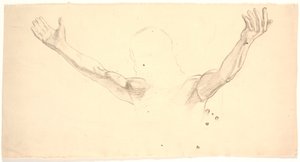 Detaljfigurstudie av Kristi utsträckta armar av Joakim Frederik Skovgaard