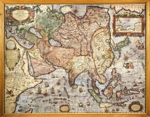 Kartografi, karta över Asien. Ur Atlas av Joan Blaeu (1596-1673), tryckt 1686 av Joan Blaeu