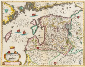 Karta över Livland, Vulgo Lyefland, Atlas Maior av Joan Blaeu