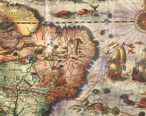 Karta över Amerika skapad av Joan Blaeu av Joan Blaeu