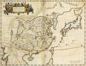 Karta över Kina, från "Atlas Cosmographia Blaviana", 1662 av Joan Blaeu