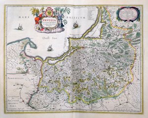 Karta över östra Preussen. från "Le Theatre du Monde" eller "Nouvel Atlas"