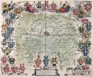 Karta över Frankfurt med omnejd, från "Nova Hanc Territori Francofurtensis Tabulum", 1649