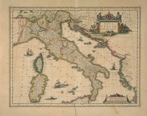 Karta över Italien av Joan Blaeu av Joan Blaeu