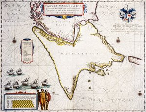 Tabula Magellanica : karta över Magellansundet av Joan Blaeu