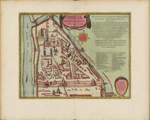 Moskva Kreml-karta från 1500-talet (Castellum Urbis Moskvae), ca 1600 (gravyr och akvarell) av Joan Blaeu