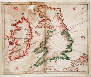 Storbritannien och Irland, ca 1550 (pergament)