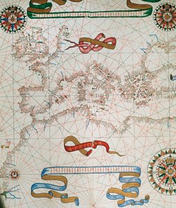 Karta över Europa och norra Afrikas kuster, 1587