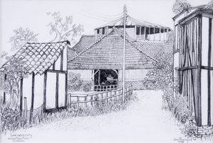 Lord Astors Dairy, White Place Farm, Cookham 2012, penna av Joan Thewsey