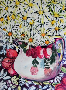 Marguerites i en 30-talskanna, 2001, av Joan Thewsey