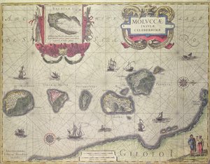 Karta över Moluckerna utanför Halmahera, 1640