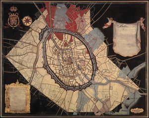 Karta över Brygge och de feodala grunderna (olja på duk) av Joannes Lobberecht