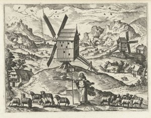 Landskap med Kristus som god herde Landskap, havslandskap och fantasifulla stadsbilder (serietitel)