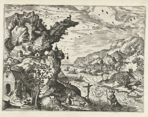 Landskap med Saint Christopher Landskap, havslandskap och fantasifulla stadsbilder (serietitel)