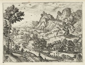 Landskap med falkenjakt Landskap, havslandskap och fantasifulla stadsbilder (serietitel)