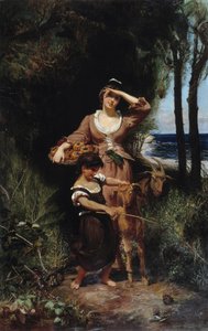 Chevrere by the Sea Målning av Joanny Rave (1827-1882) Dim. 219x139 cm. Obligatoriskt omnämnande: Collection fondation regards de Provence, Marseille av Joanny Rave
