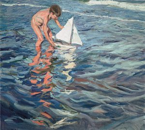 Den lilla segelbåten av Joaquín Sorolla
