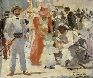 På marknaden; På marknaden, av Joaquín Sorolla