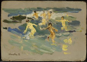 Stranden i Valencia, ca 1904 av Joaquín Sorolla