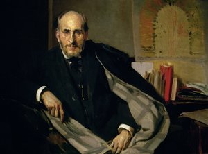 Porträtt av Santiago Ramon y Cajal (1852-1934) 1906 (olja på duk)