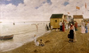 Stranden i Sanlucar de Barrameda Målning av Joaquin Turina Sand (1847-1903) Privat samling. av Joaquin Turina Arenal