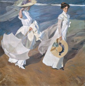 Strosa längs havsstranden av Joaquín Sorolla