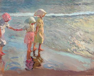 De tre systrarna på stranden, 1908.
