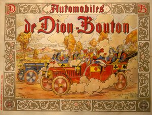 Affisch som reklamerar De Dion Bouton-bilar, c1920-talet