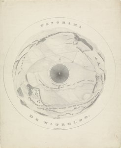 Panorama över slagfältet i Waterloo, 1815 Panorama de Waterloo (titel på objekt) av Jobard frères