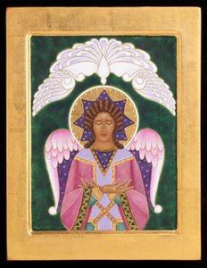 Angel of Silence, 2015 (äggtempera och 24k guld på trä)