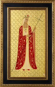 Saint Helena, 2014 (äggtempera och 24k guld på trä)