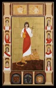 Saint Thecla, 2014 (äggtempera och 24k guld på trä)