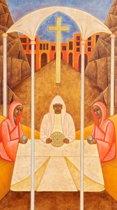 Nattvarden vid Emmaus, 2011 (äggtempera och 24k guld på trä)