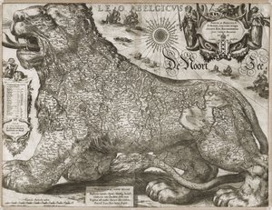 Leo Belgicus - karta över de låga länderna (1611)