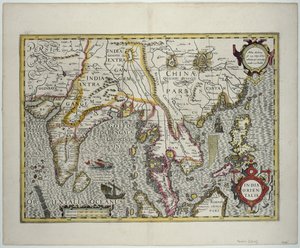 Den indiska subkontinenten till Filippinerna via de norra delarna av den indonesiska skärgården och den malaysiska halvön, tidigt 1600-tal (färgstick)