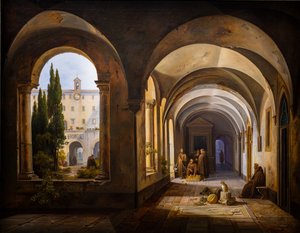 Franciskanermunkar i klostret Santa Maria d