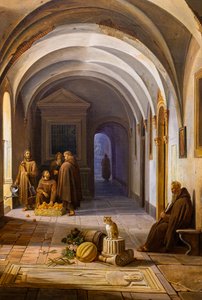 Franciskanermunkar i klostret Santa Maria d