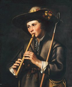 En herde som spelar rören av Johan Baeck