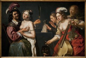 Den förlorade sonen eller "allegorin om de fem sinnena"". Målning av Johannes Baeck (ca 1600-1654), olja på duk av Johan Baeck