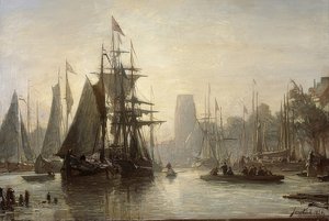 Rotterdams hamn. 1856 av Johan Barthold Jongkind